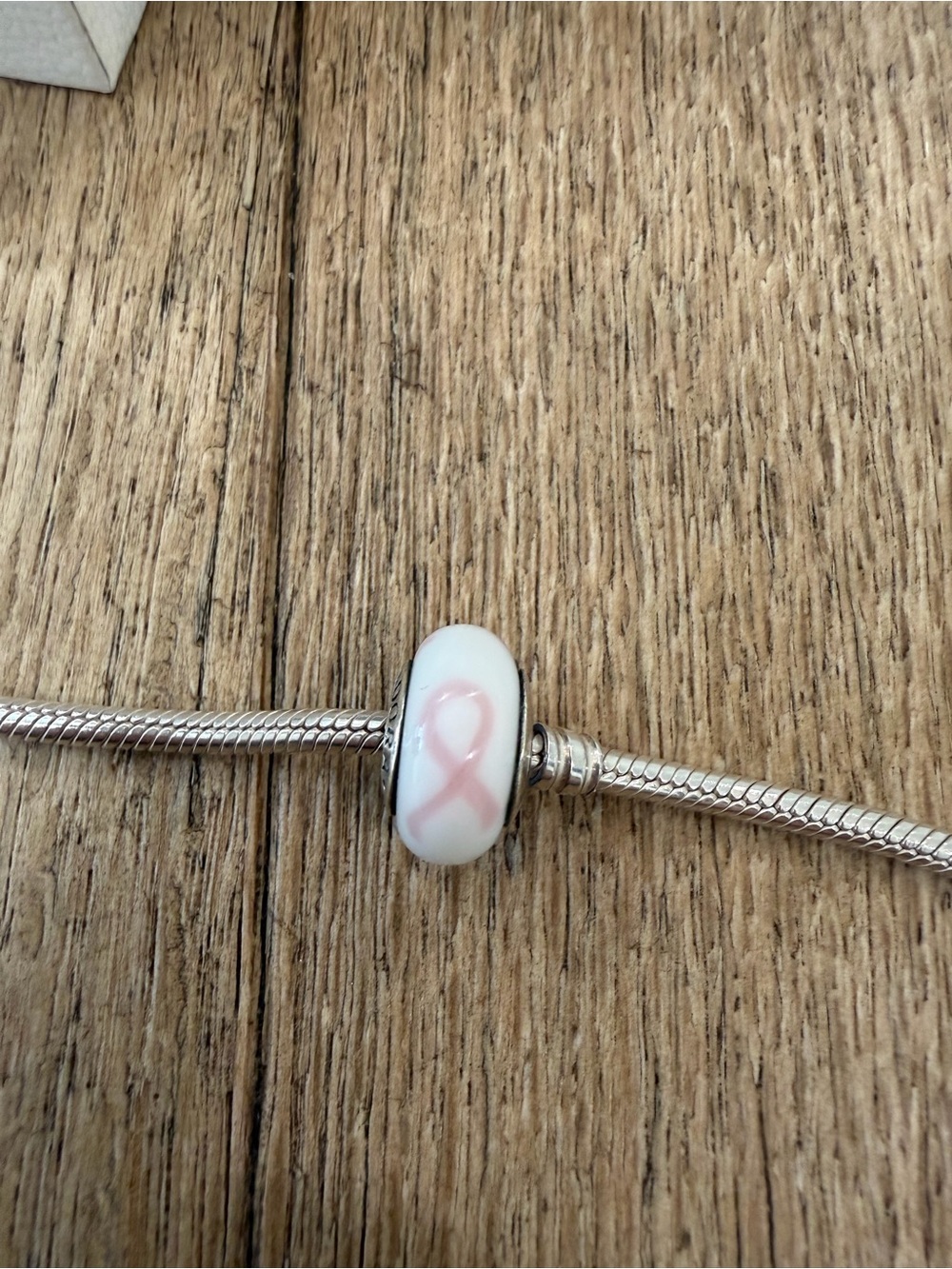 Pandora Breast Cancer Pink Ribbon Murano Glass Bead